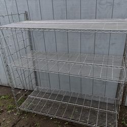 3-tier stainless steel Large heavy-duty metal wire shelving or garment rack