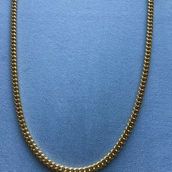 24” Cuban Necklace Thin 4mm 14k Gold Plated *Ship Nationwide Or Pickup Boca Raton