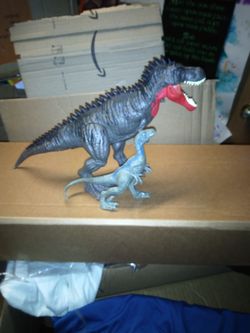Jurassic World Tarbosaurus And Velociraptor Blue Action Figures