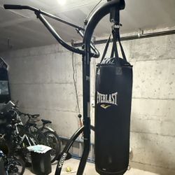 Everlast Boxing Stand And 70lb Bag With Pull Up Bar