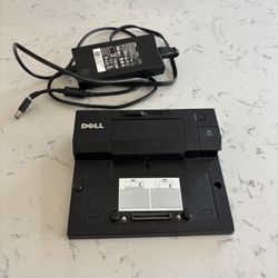 Dell E-Port PR03X Laptop Docking Station + Power Adapter – $10