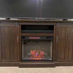 Tv Stand With Electric Fireplace Heater 