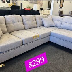 BRAND NEW 2PC SECTIONAL SOFA SET WITH ACCENT PILLOW INCLUDED $299