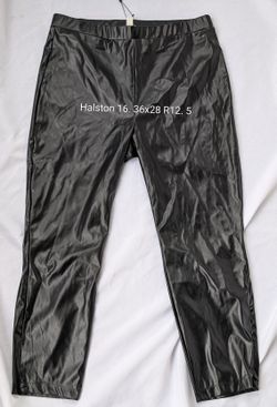 New Tags Womens 16 XL SexyBlack Faux Leather Legging Pants By Halston. HHWF 36x28 Rise 12.5
These sleek, high-rise pull-on pants typically fea