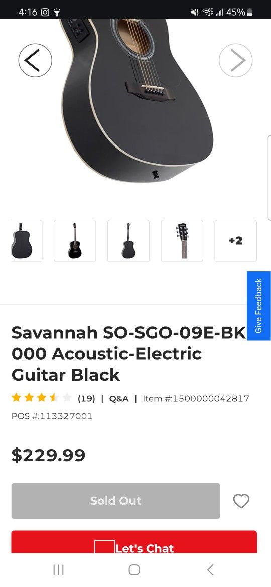 Savannah Acoustic Electric Guitar