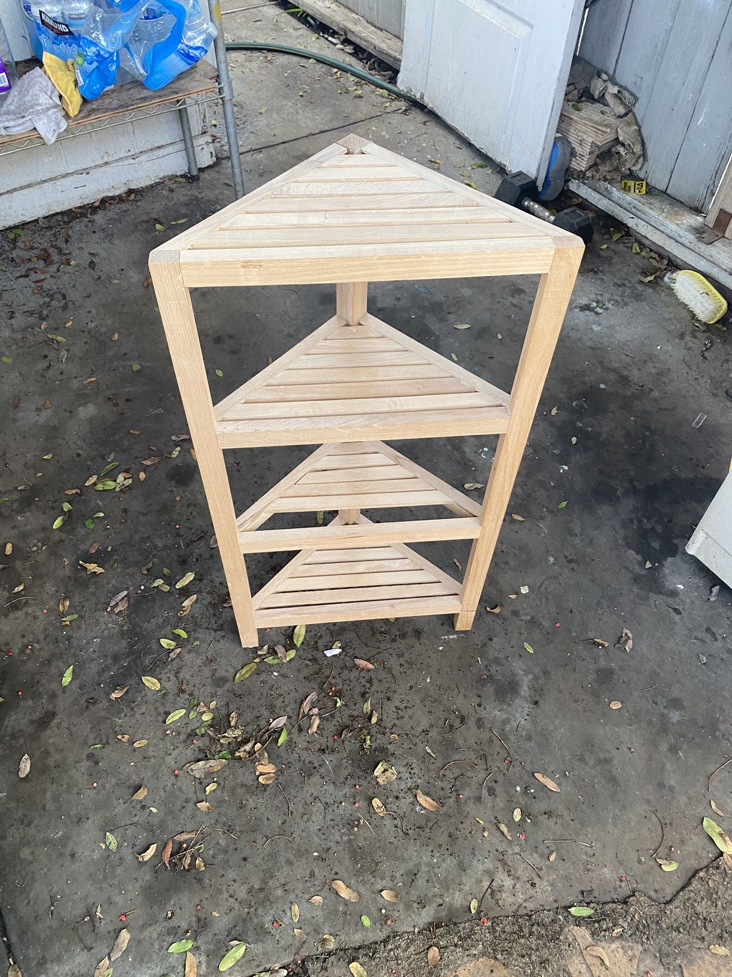 4 Tier Wood Corner Shelf 