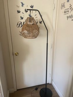 Rattan floor lamp