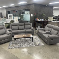 3pc Reclining Sofa Set - Sofa + Loveseat + Chair