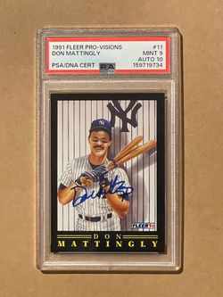 Signed 1991 Fleer Pro-Visions Don Mattingly - PSA 9/Auto 10