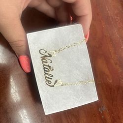 14k Gold Custom Name Plate