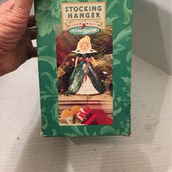 1996 holiday Barbie stocking hanger mint condition