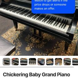 Baby Grand piano glass top 