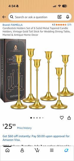 Candle Holder vintage gold