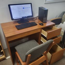 COMPLETE DESK WITH COMPUTER SET-UP (EVERYTHING)