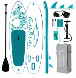 FEATH-R-LITE Inflatable Stand Up Paddle Board with Beginner SUP Accessories 10’6’’/11' Ultra-Light S