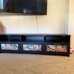 Tv Stand Bench cabinet drawers IKEA Brimnes Black