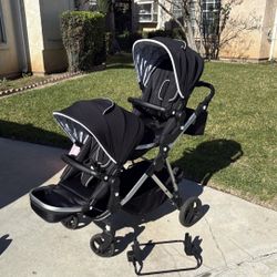 Mockingbird Single To Double Stroller + Car Seat Adapter