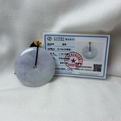 Natural Jadeite Jade Donut Pendant Lavendar