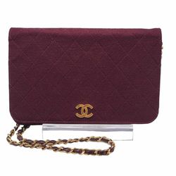  CHANEL BURGUNDY QUILTED JERSEY CLUTCH BAG 