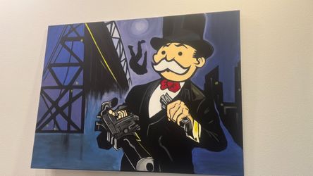 Monopoly Man Pop Art Canvas Painting