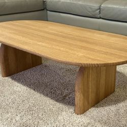 Solid Oak Oval Coffee Table