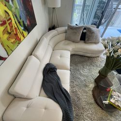 White Leather Sofa Lounge FOR SALE 