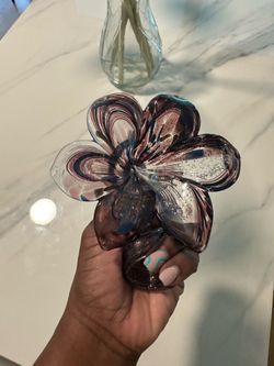 Hand-Blown Art Glass Flower Sculptures
