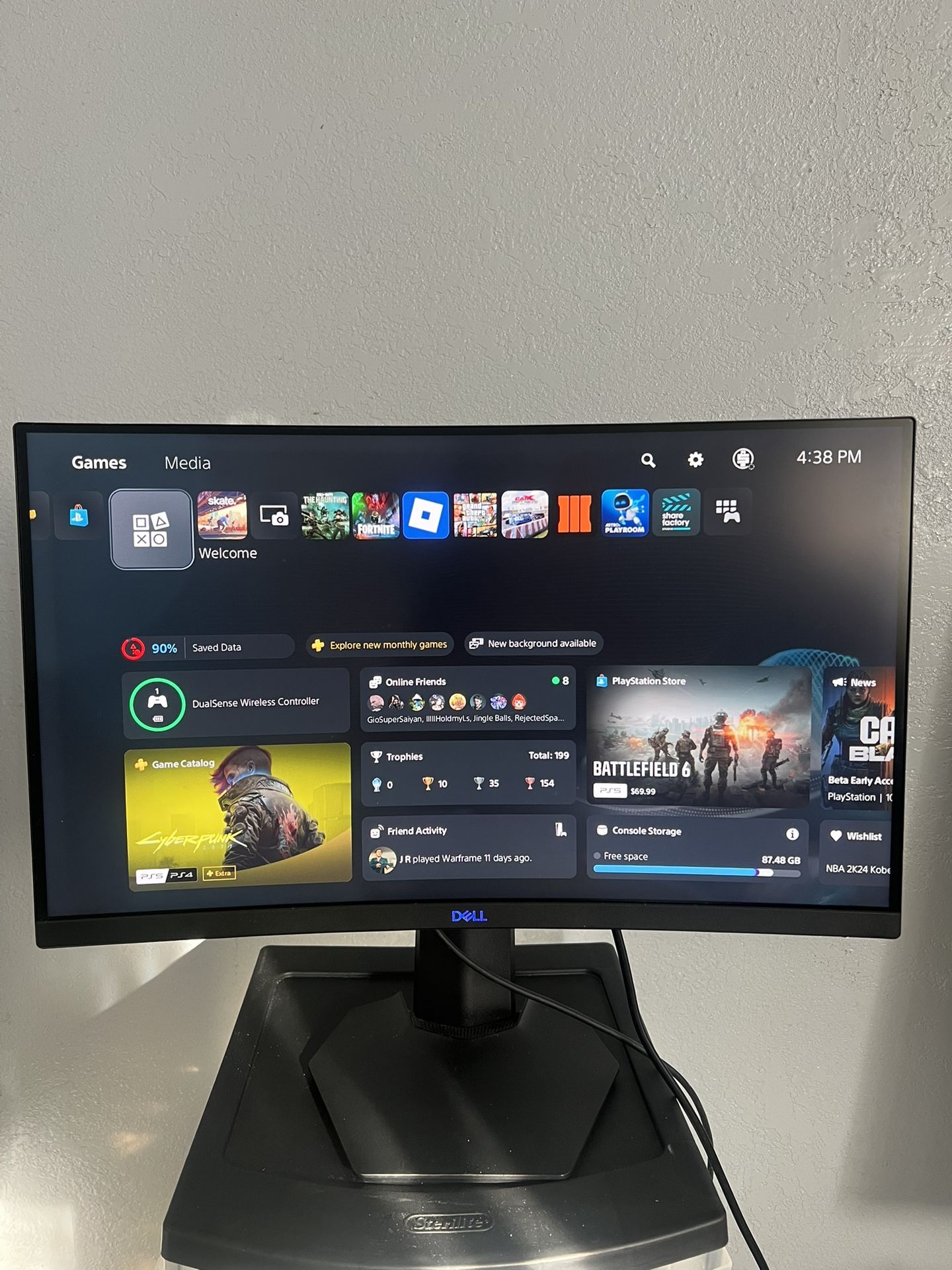 Dell “27” Curved  Monitor