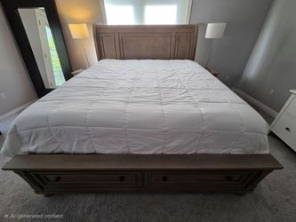 Storage Sleigh bed - Bed Frame - King size w/ storage drawers