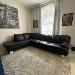 Black Leather Sectional Sofa