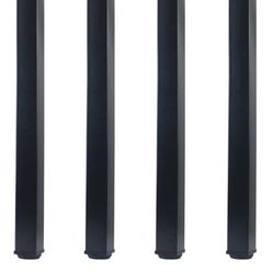 QLLY 20 inch Adjustable Metal Furniture Legs, Square Office Table Furniture Leg, Set of 4 (Black)