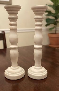 White candle holders $10