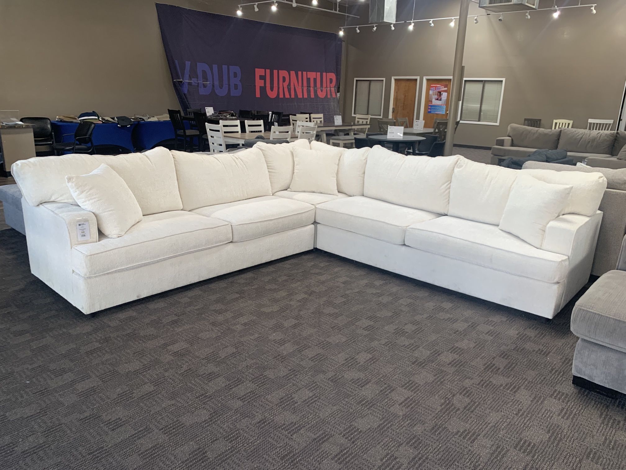 Big White Cream Sectional