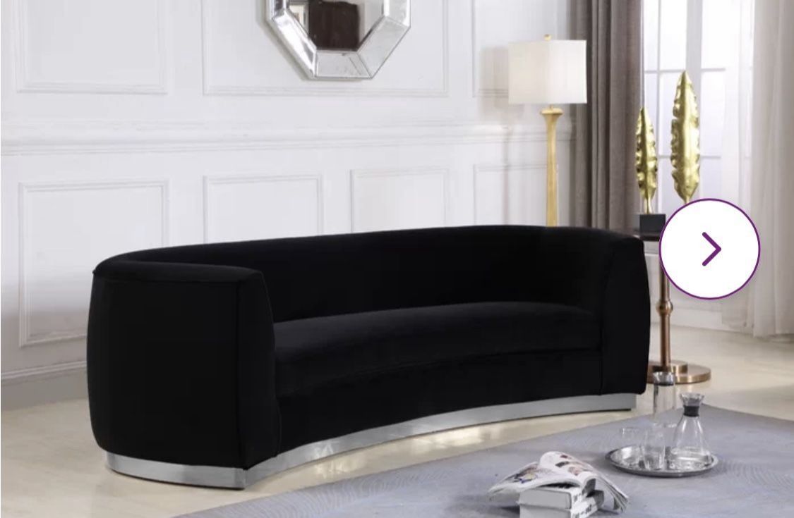 Curved Modern Sofa Black 