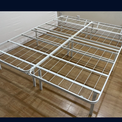 Queen bed frame foldable white