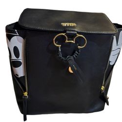 Disney Bioworld Peekaboo Mickey Mouse Black Mini Backpack Purse Faux Leather
