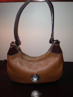 Brown Leather Dooney & Bourke Shoulder Bag Purse