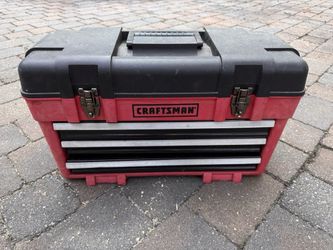 Craftsman 3-Drawer Sturdy Plastic-Metal Portable Tool Chest Red/Black (965628) A