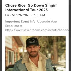 3 Chase Rice Tickets 9/26/25 Friday Anaheim House Of Blues 2”3 