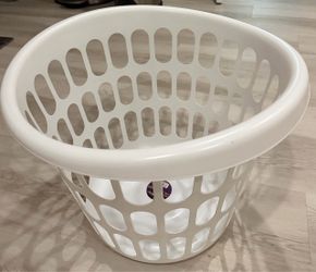 White round laundry basket large
