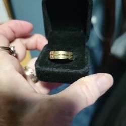 Sizev10 Mens Gold Stainless Steel Ring