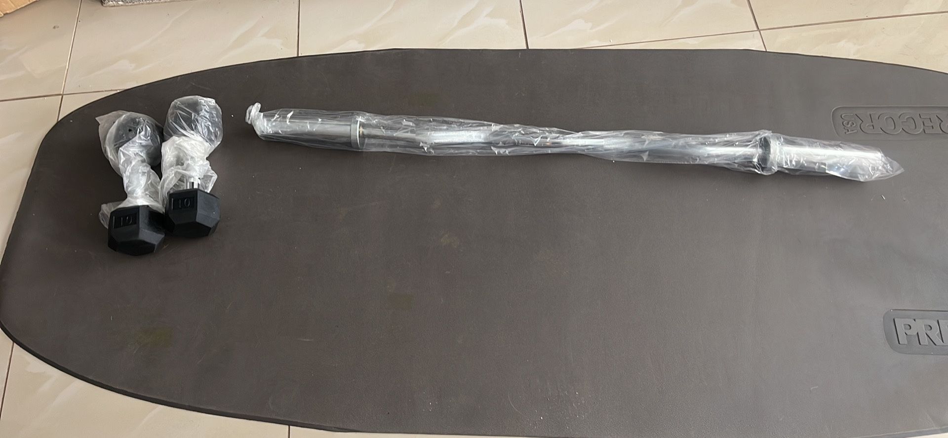 Curl Bar and Dumbbells 