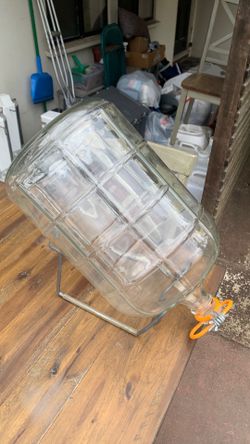 Glass carboy and stand