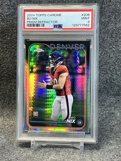 🐎 2024 Bo Nix ROOKIE Prism Refractor PSA 9!! 🐎