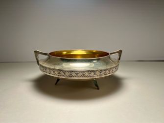 RARE Vintage 1960s USSR Armenian 875 Silver Gilt Bowl Two Handles 168g