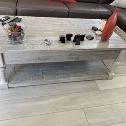 2 Draw Wooden Coffee Table And 2 End Tables