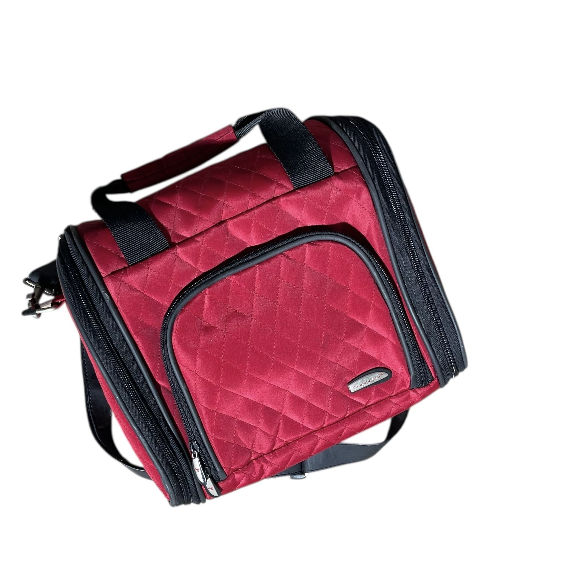 Travelon Quilted Red Hanging Toiletry Cosmetic Travel Bag Organizer