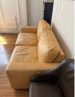 Foldout leather couch