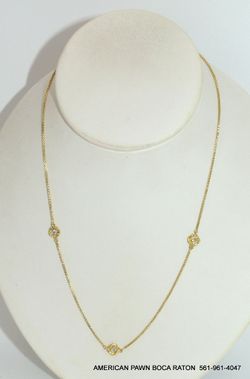 DAVID YURMAN 18K 750 Yellow Gold Diamond Petite Infinity Station Necklace 18 inches   Excellent , like new condition,