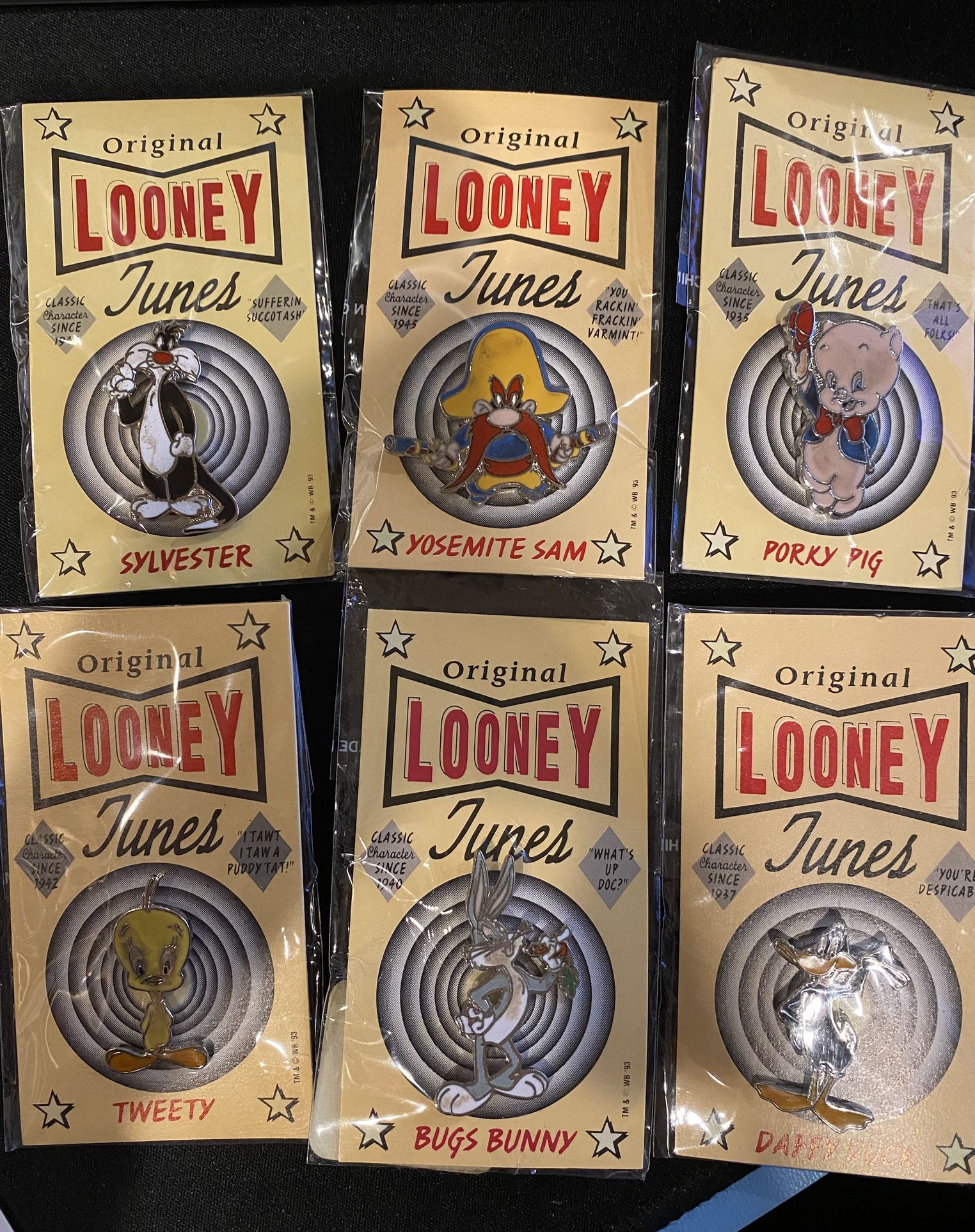 Original Looney Tunes Sylvester, Yosemite Sam, Porky Pig, Tweety, Bugs Bunny, Daffy Duck - New